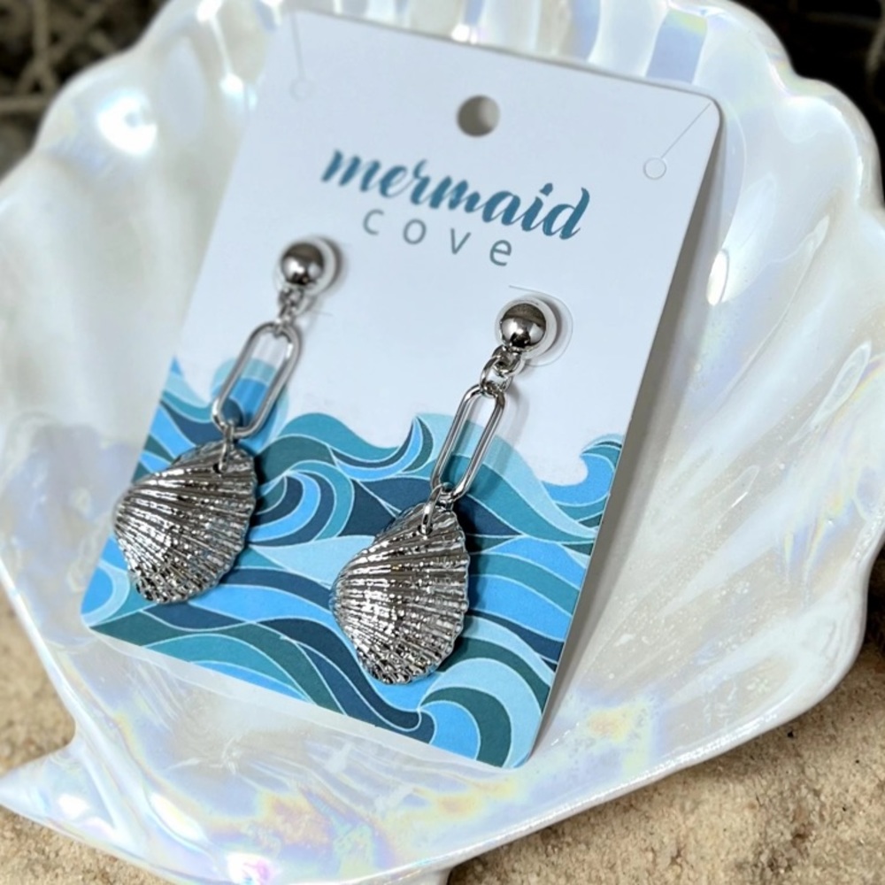 CONCHAL Drop Earrings- Silver